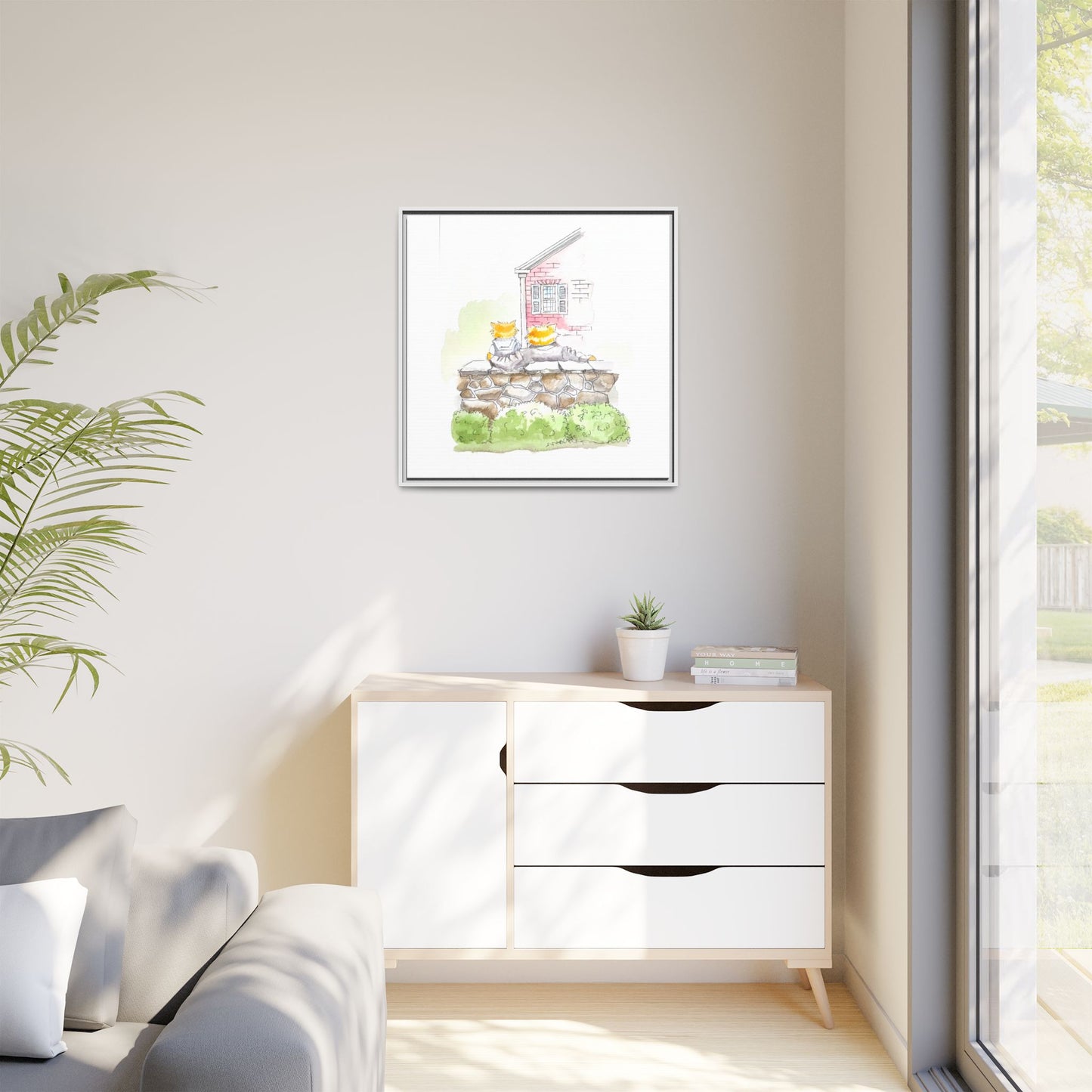 Kitty Fun Matte Canvas Framed