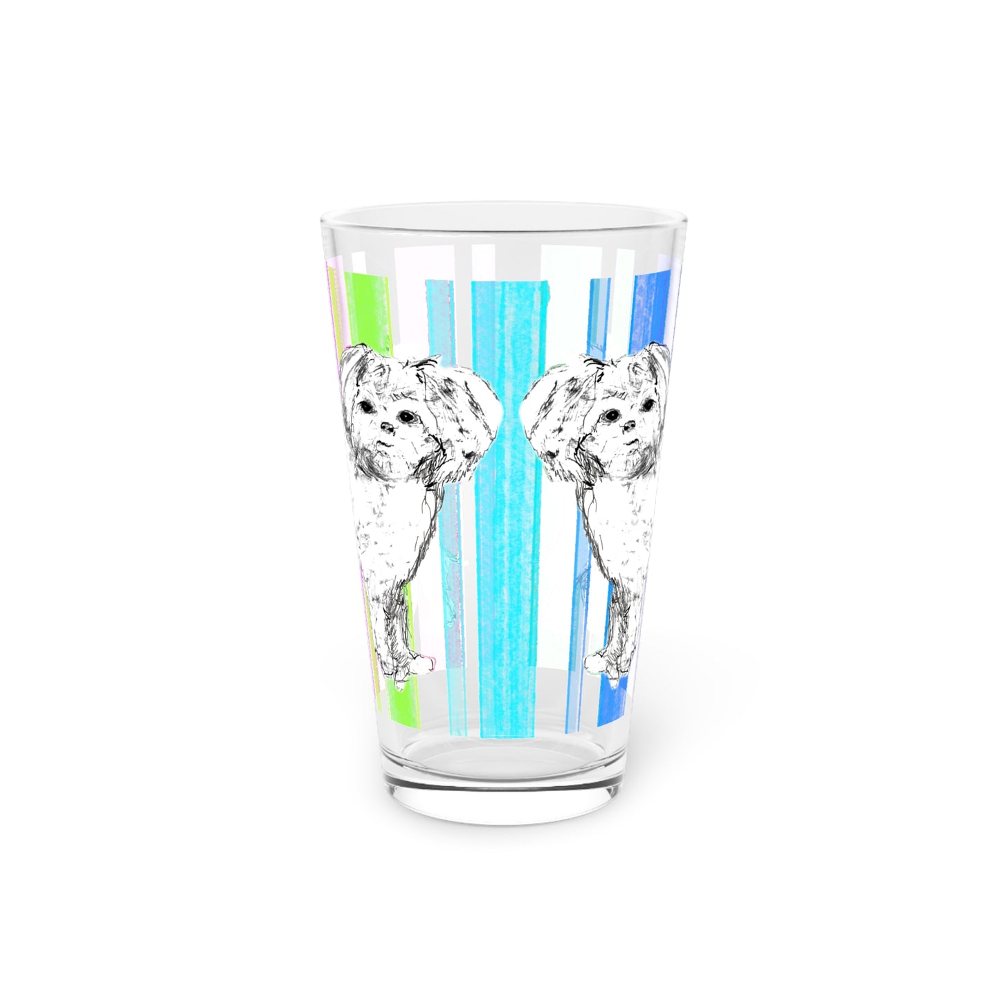 Dogi Fun Pint Glass, 16oz Shih Tzu