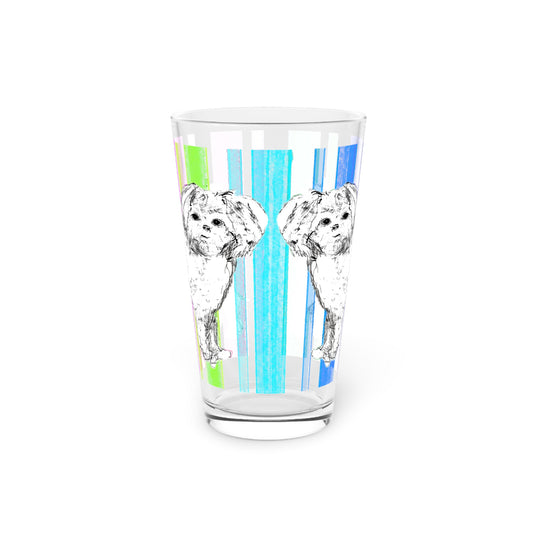 Dogi Fun Pint Glass, 16oz Shih Tzu