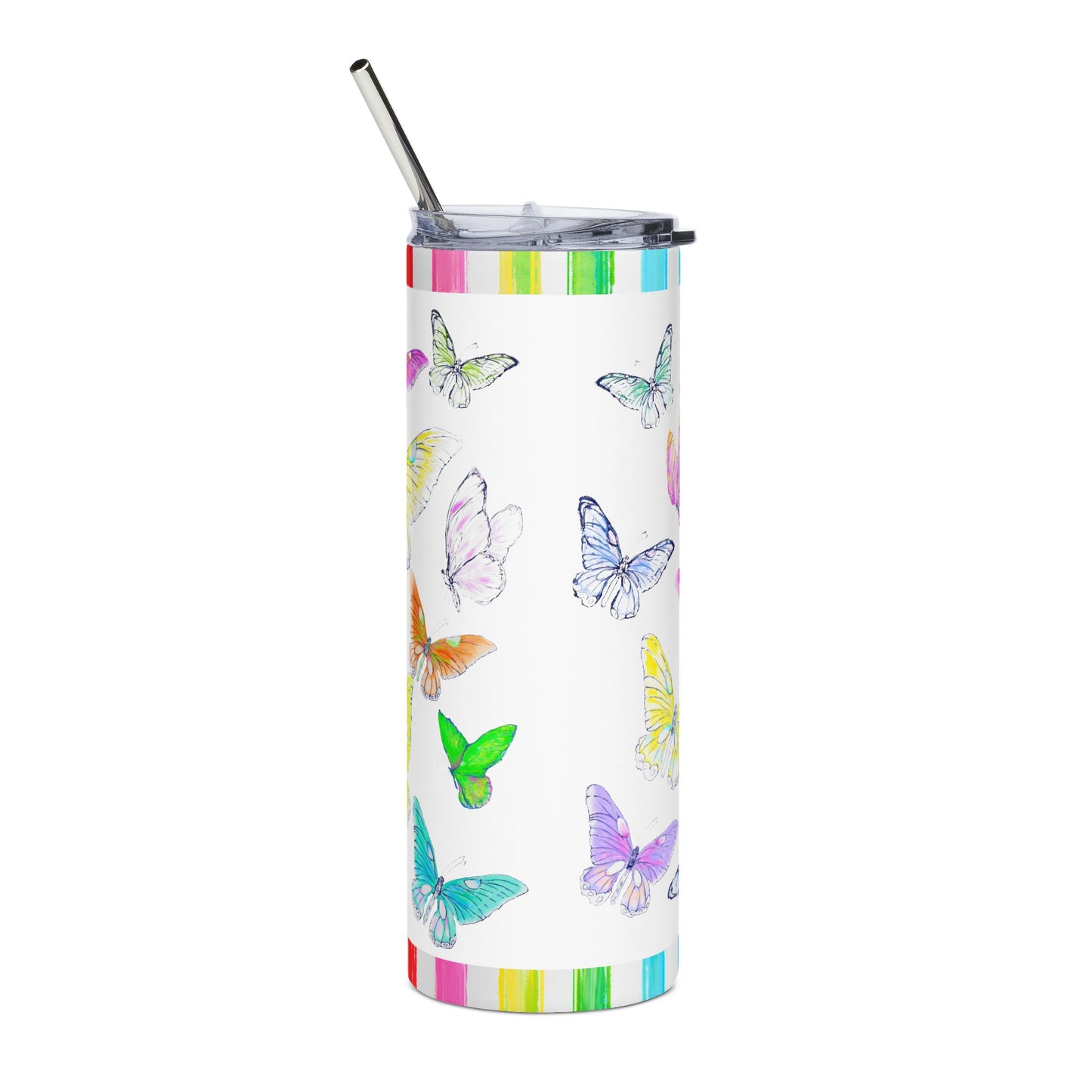 Tumblers, 20oz Stainless Steel Watercolor Butterflies