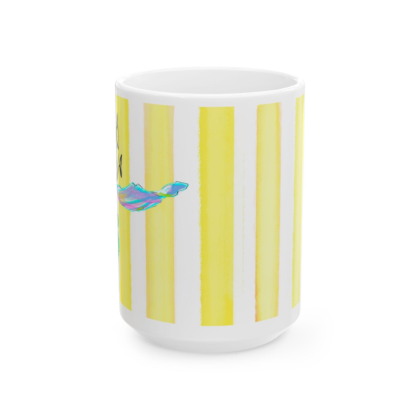 Dancing Tulips Mug Yellow Blue