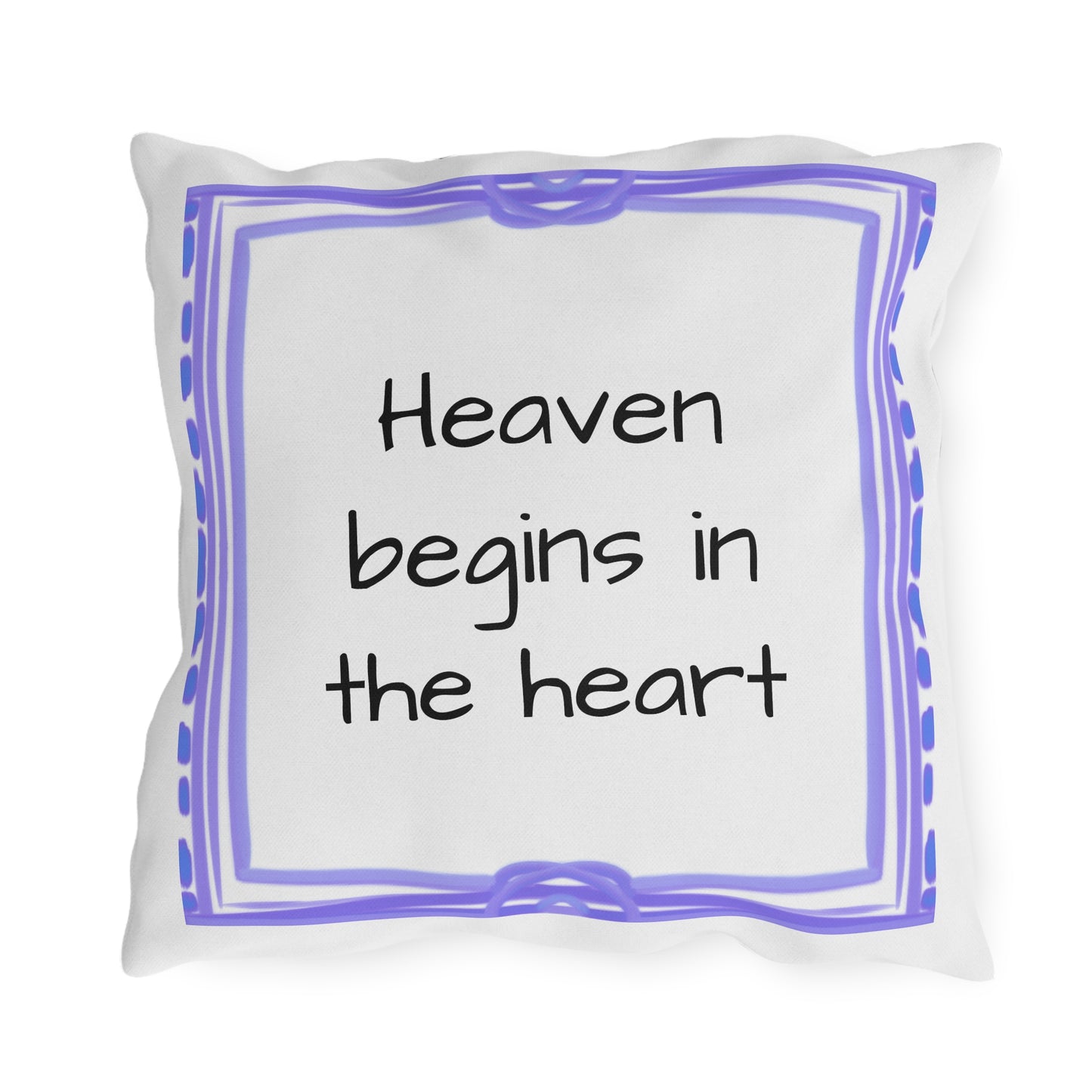 Chroma Outdoor Pillow Raspberry Green "Heaven begins in..."