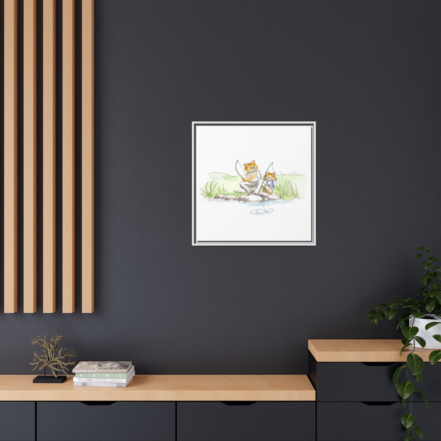 Kitty Fun Matte Canvas Framed