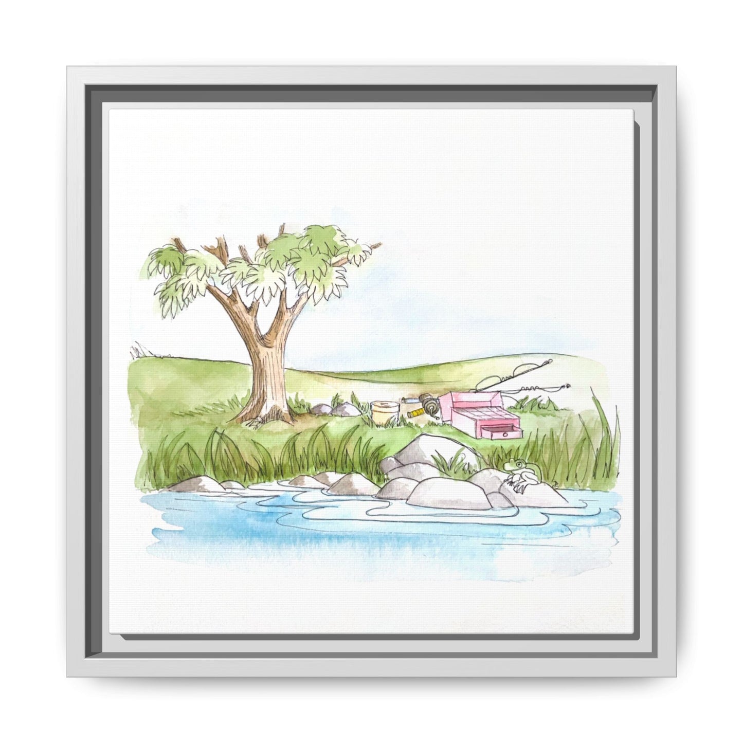 Kitty Fun Matte Canvas Framed
