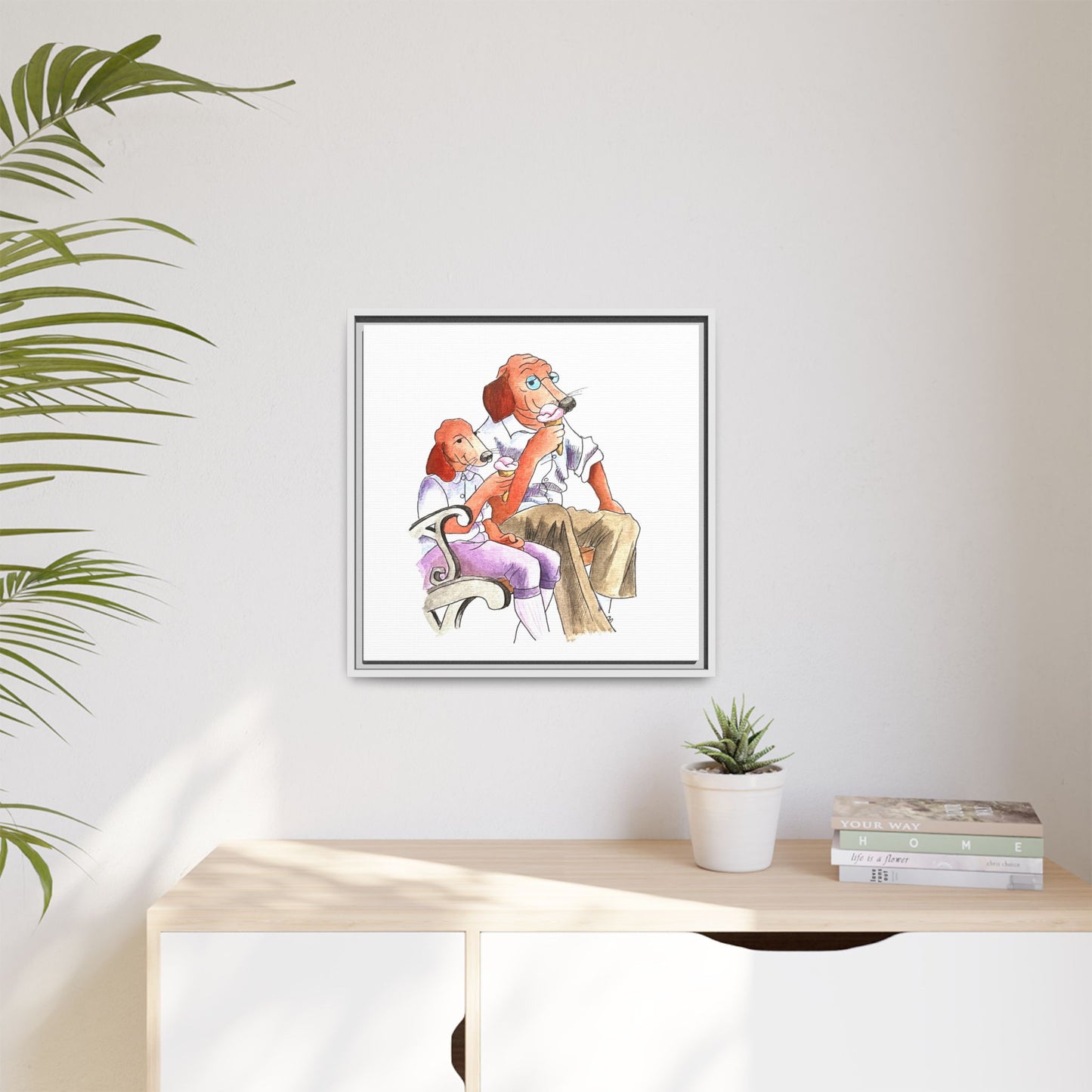 Dogi Fun Matte Canvas Framed