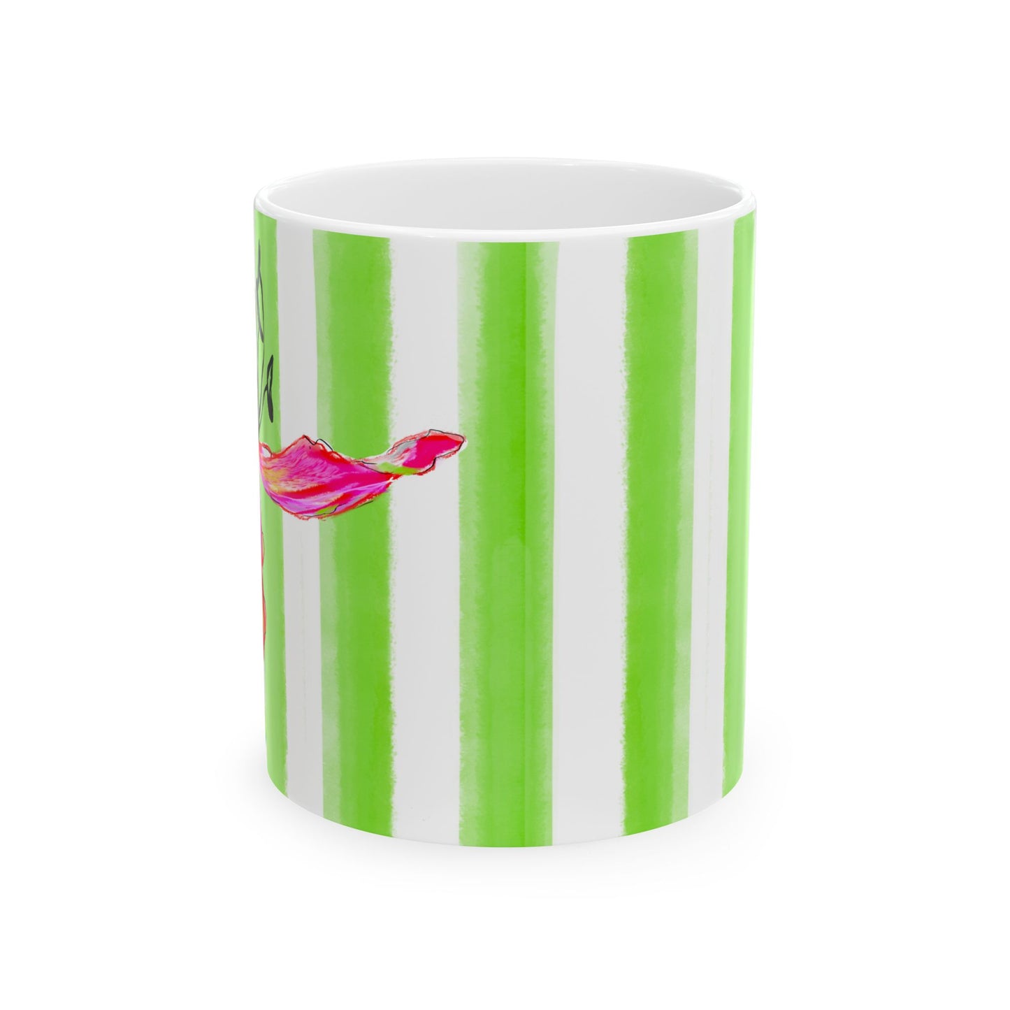 Dancing Tulips Mug Green Raspberry