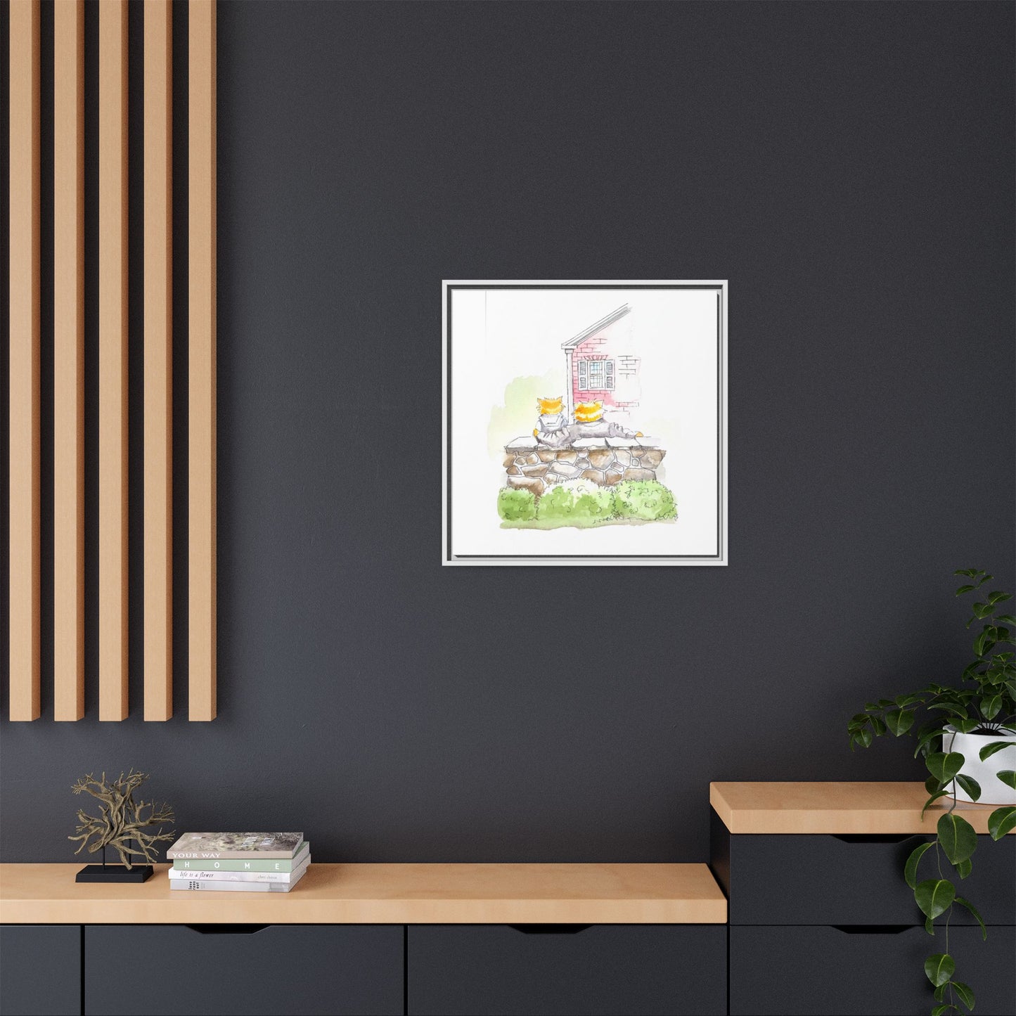 Kitty Fun Matte Canvas Framed