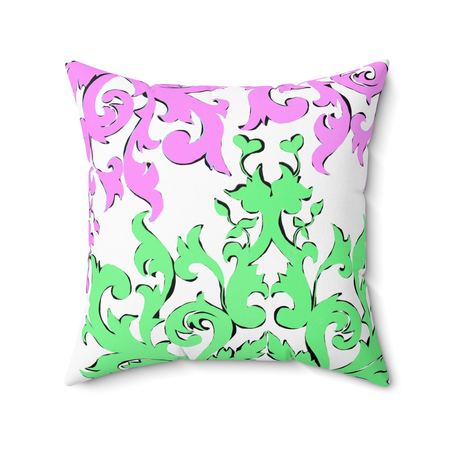 Scrollwork Polyester Square Pillow "You will seek..."