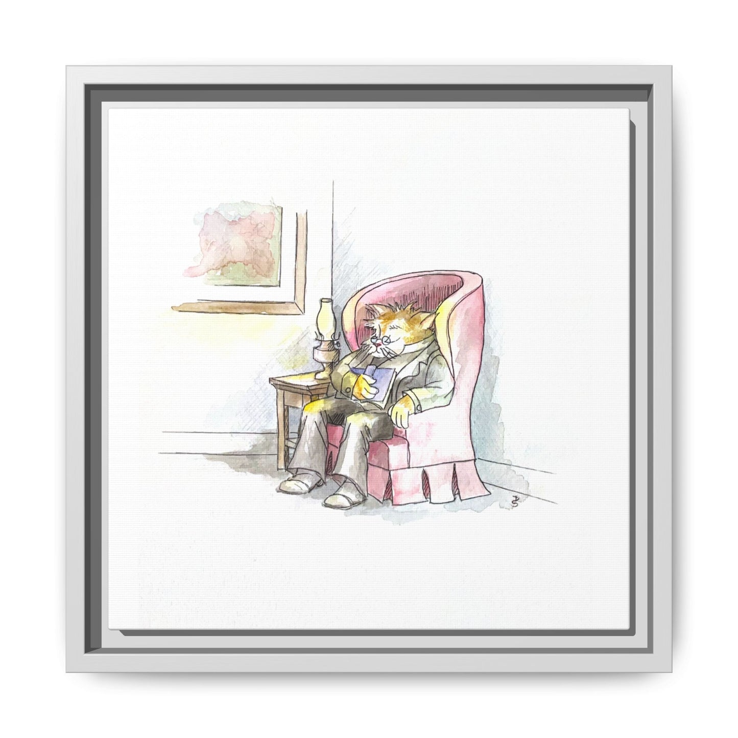 Kitty Fun Matte Canvas Framed