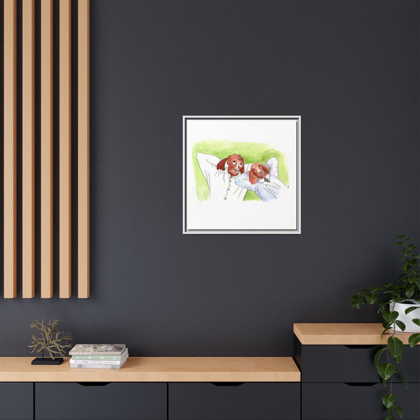 Dogi Fun Matte Canvas Framed