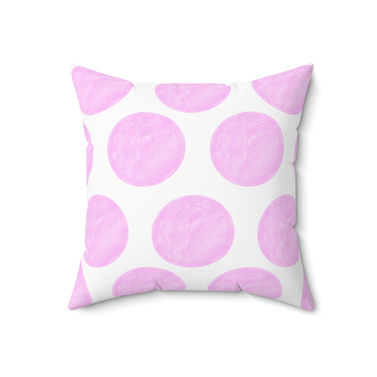 Polka Dot Palette Polyester Square Pillow light pink