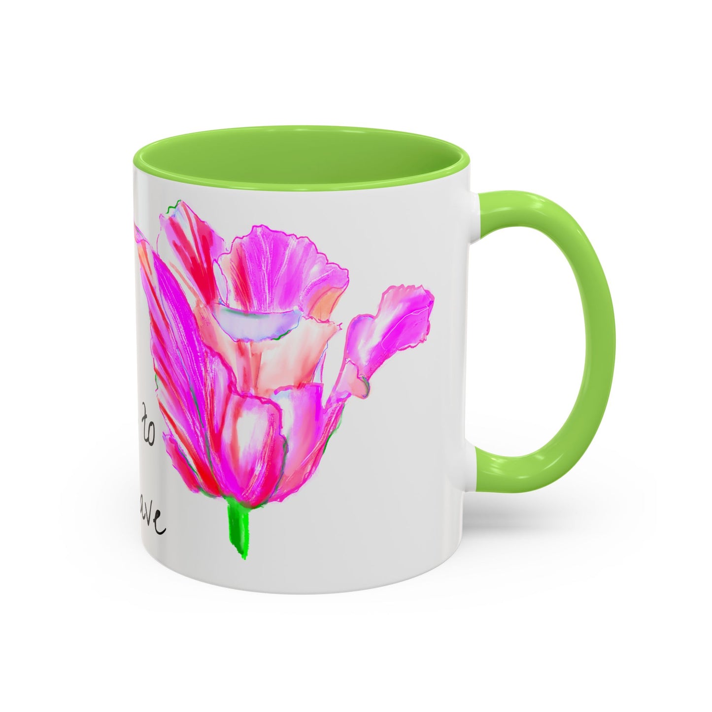 Vibrant Tulips Mugs “Dare to be Brave”