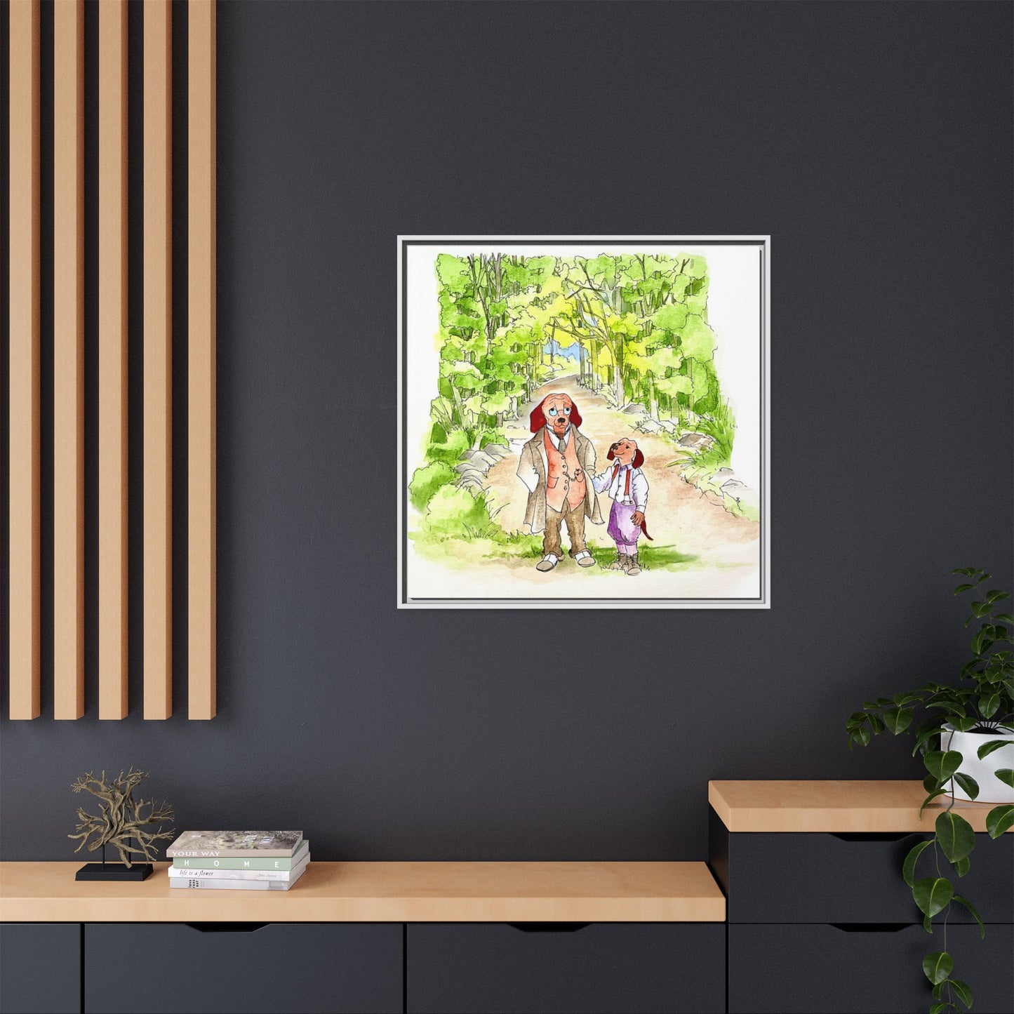 Dogi Fun Matte Canvas Framed