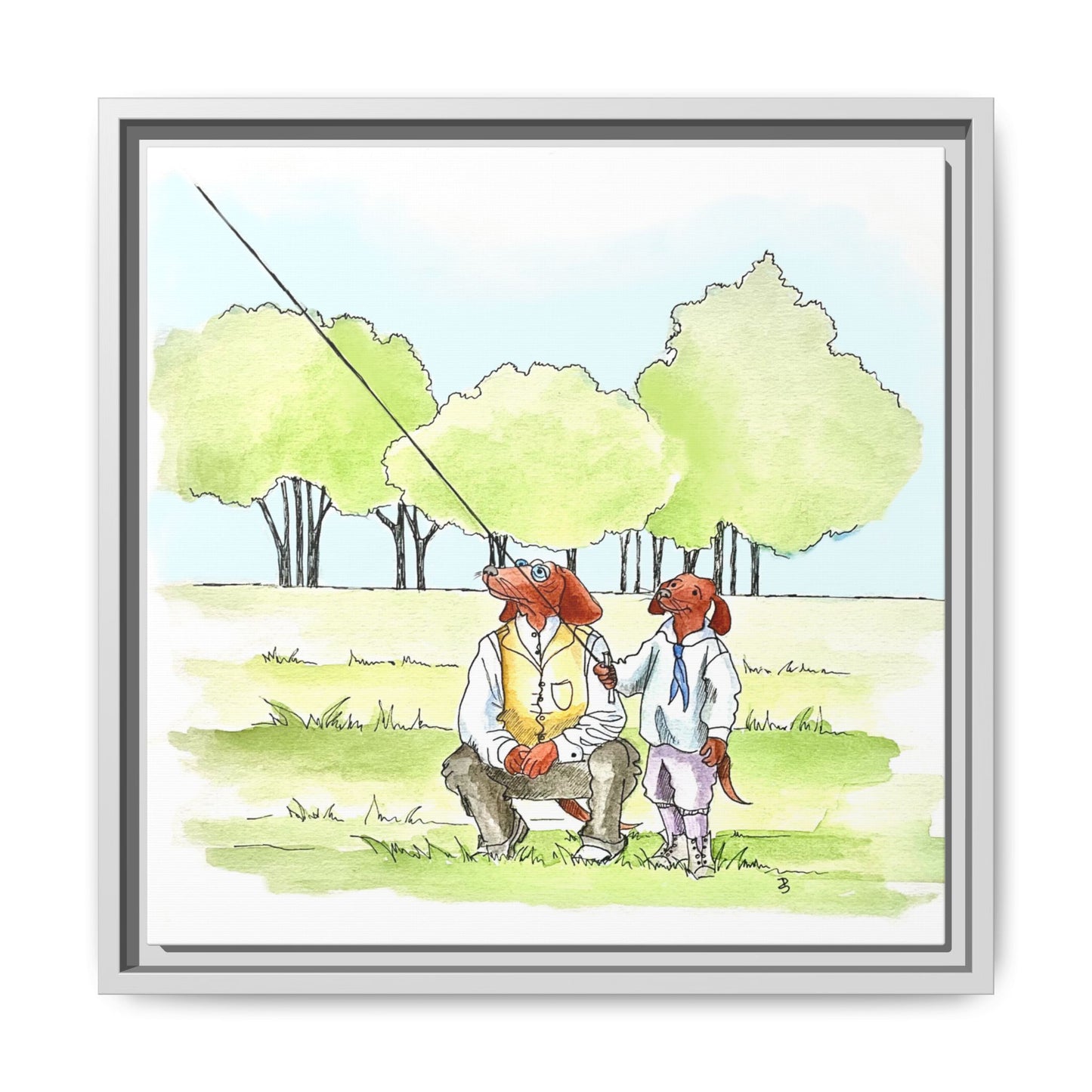 Dogi Fun Matte Canvas Framed