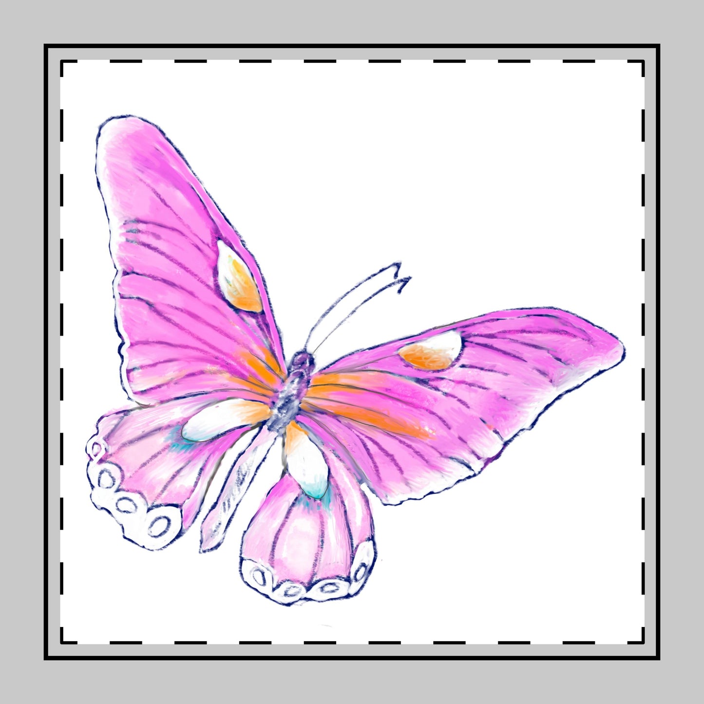 Butterfly Swing, Poly Twill Napkin, Pink, Bright White Background