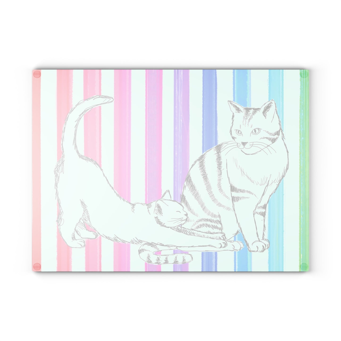 Kitty Fun Glass Cutting Board