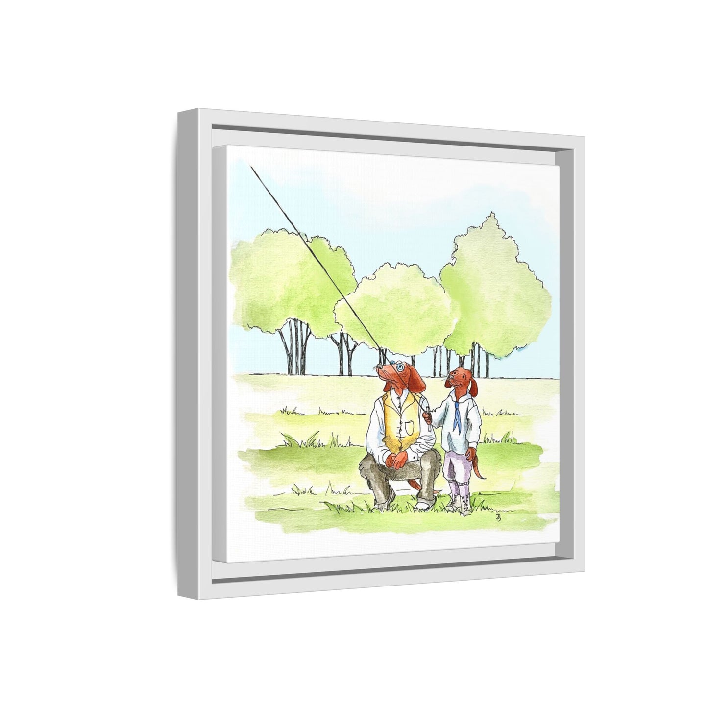 Dogi Fun Matte Canvas Framed
