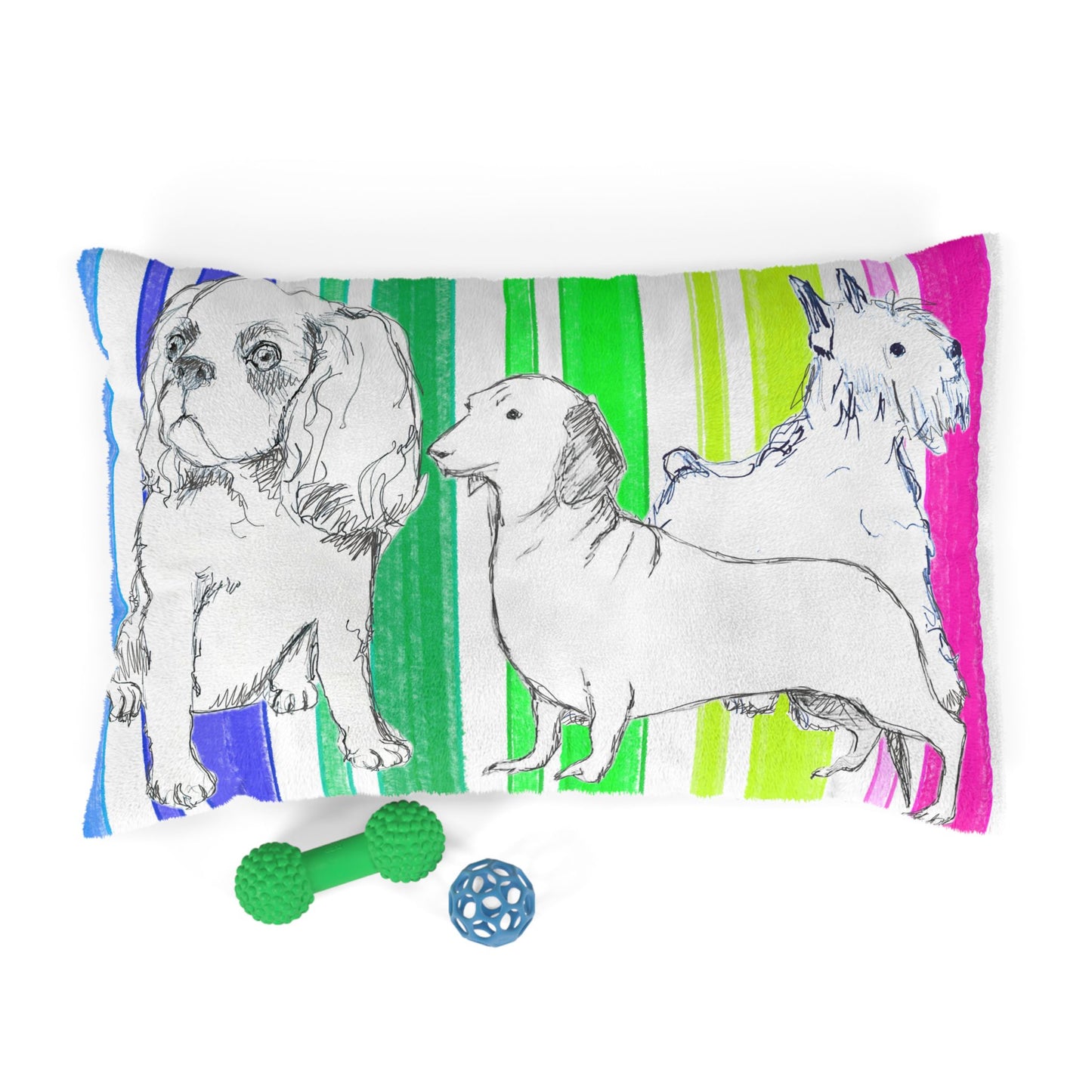 Dogi Butterfly Flutter Dog Bed Stripe Multi color