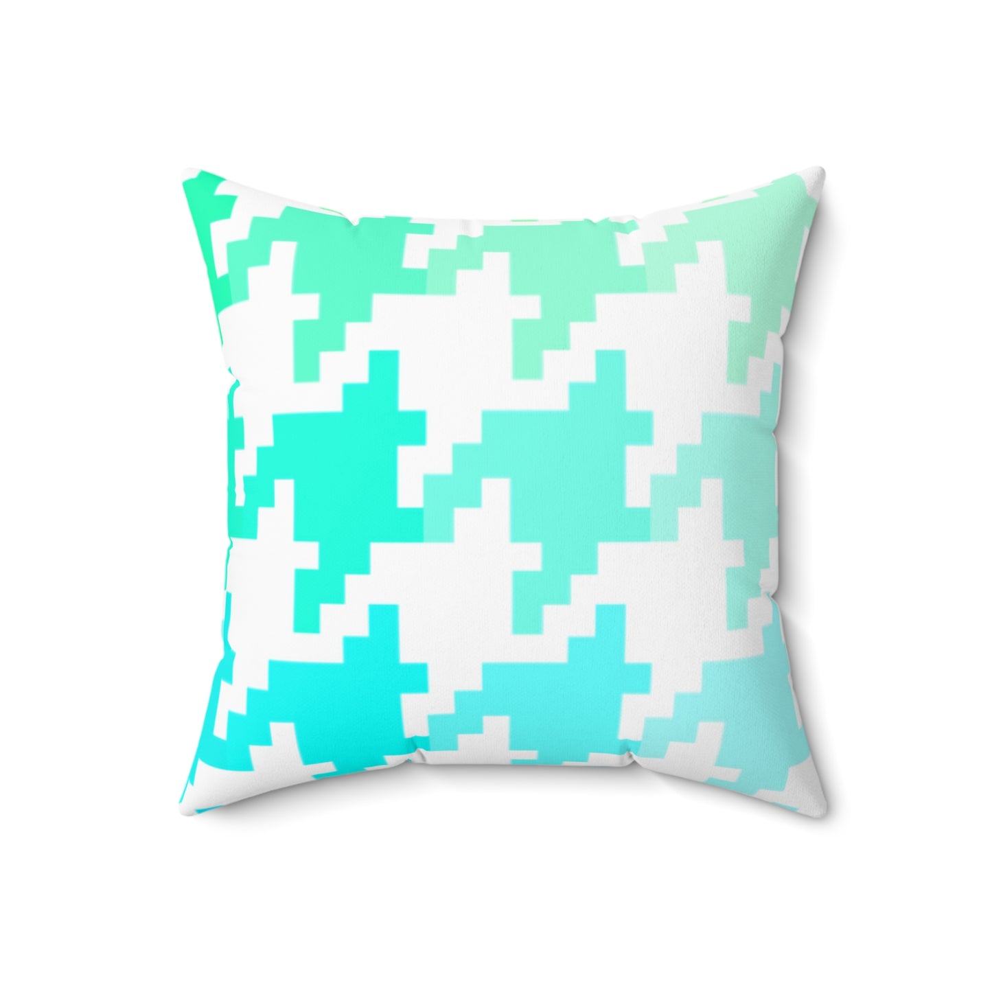Hounds Tooth Fun Pillow Aqua