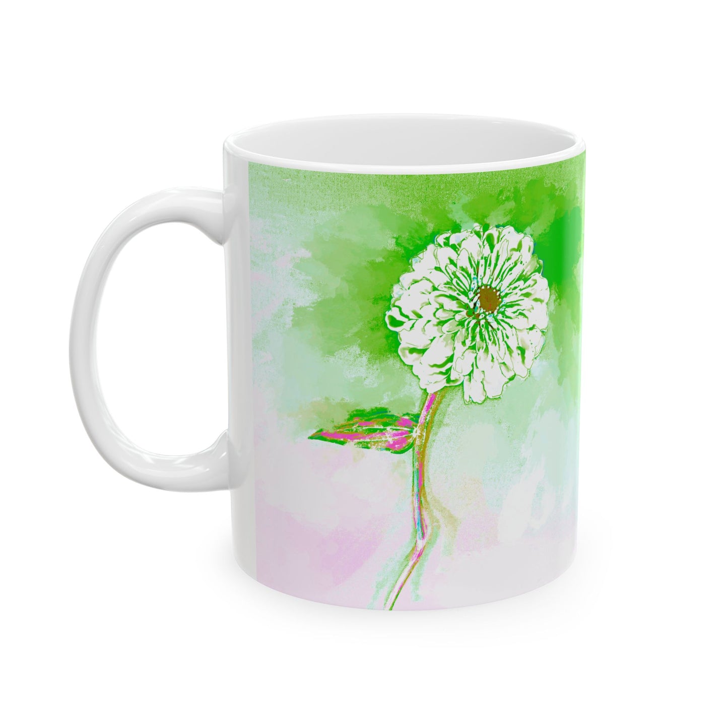 Zinnia Color Splash Mug Green “Dare to Be Humble”