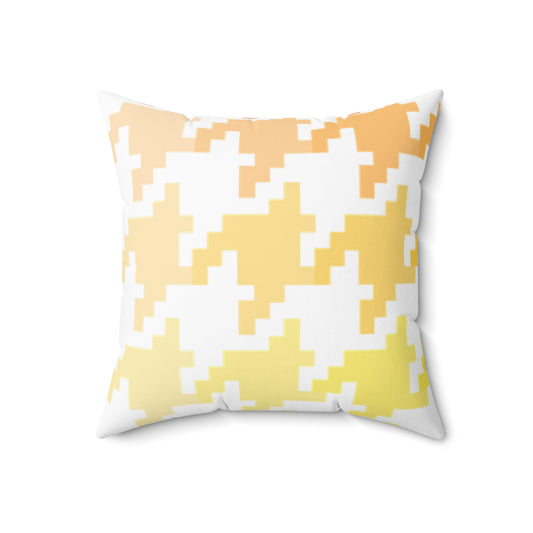 Hounds Tooth Fun Pillow Orange/Yellow