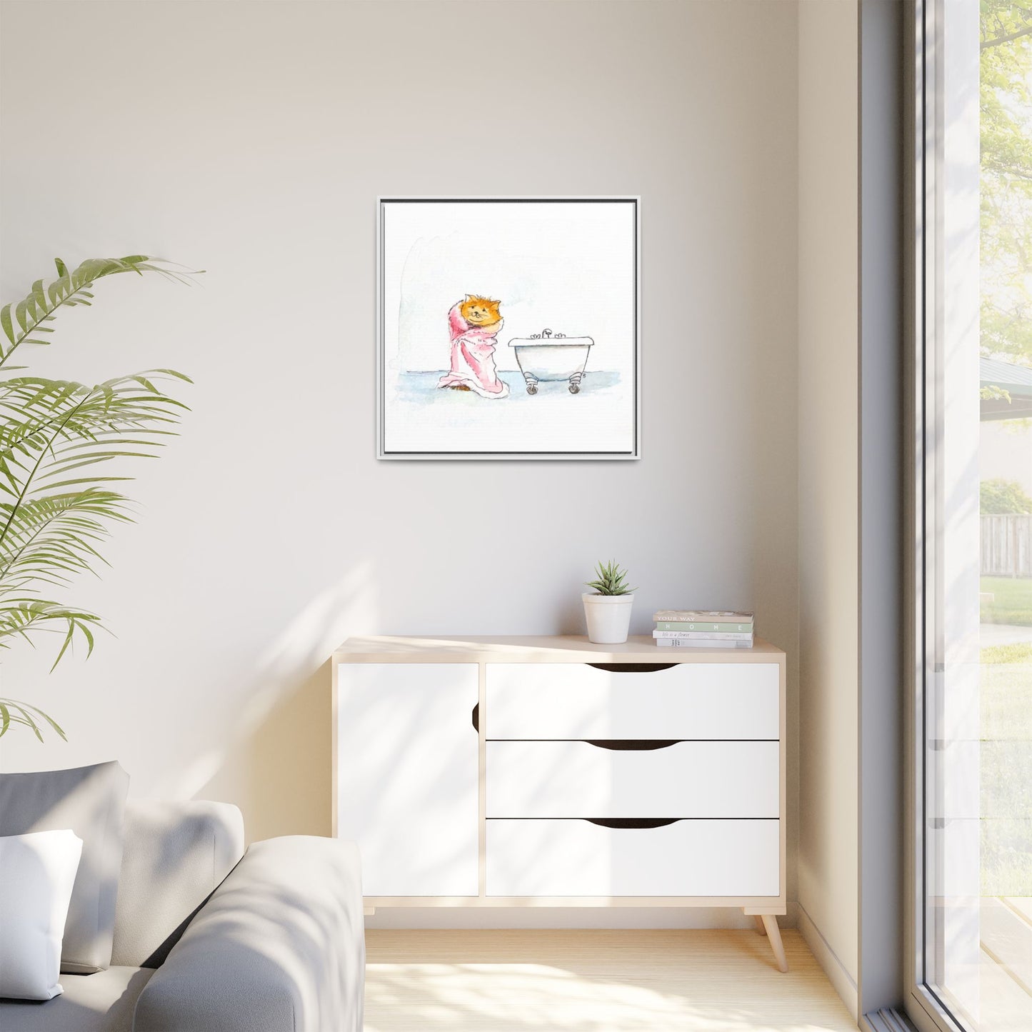 Kitty Fun Matte Canvas Framed