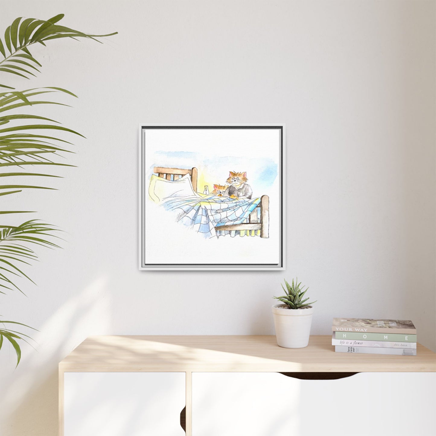 Kitty Fun Matte Canvas Framed