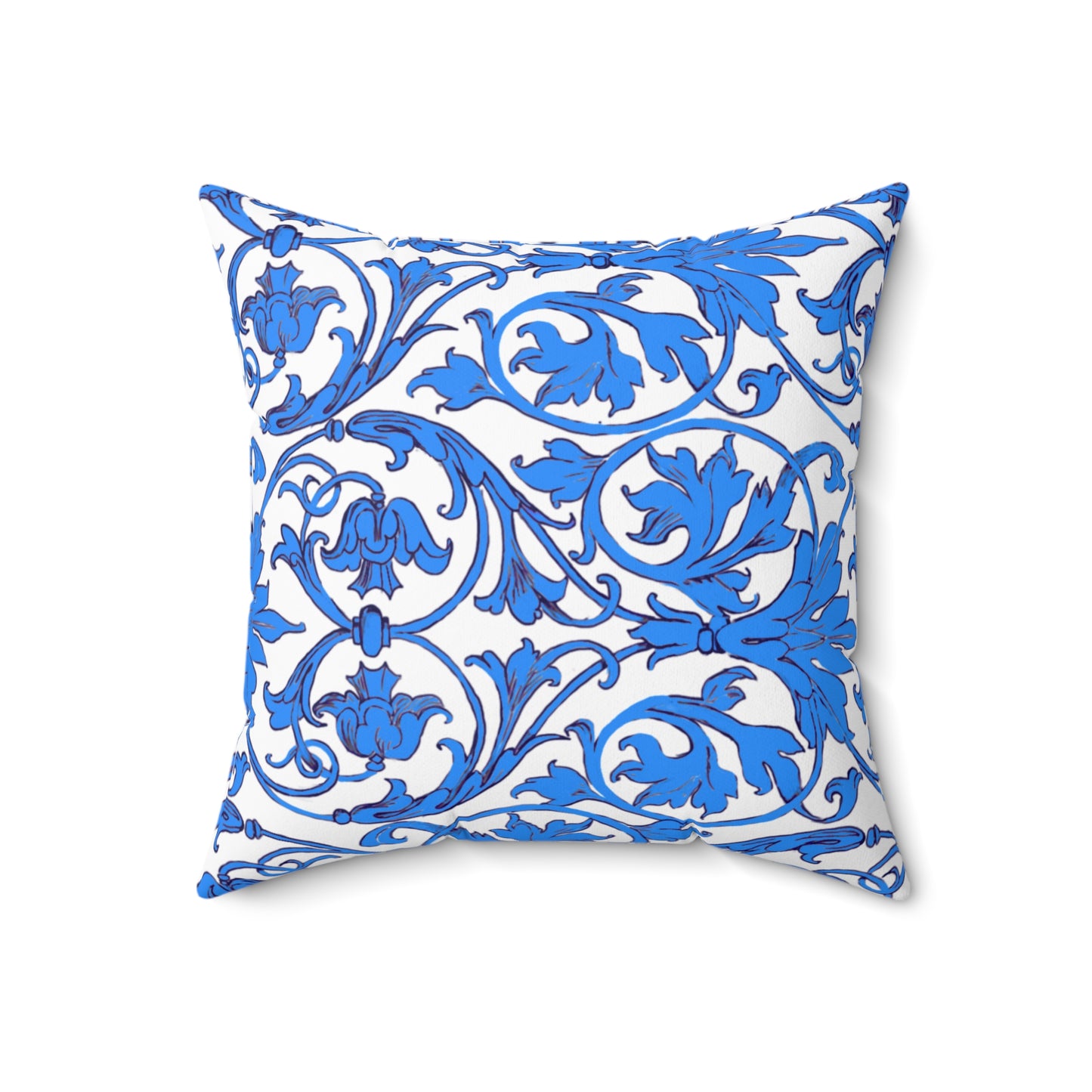 Scrollwork Polyester Square Pillow "Devote yourselves..."