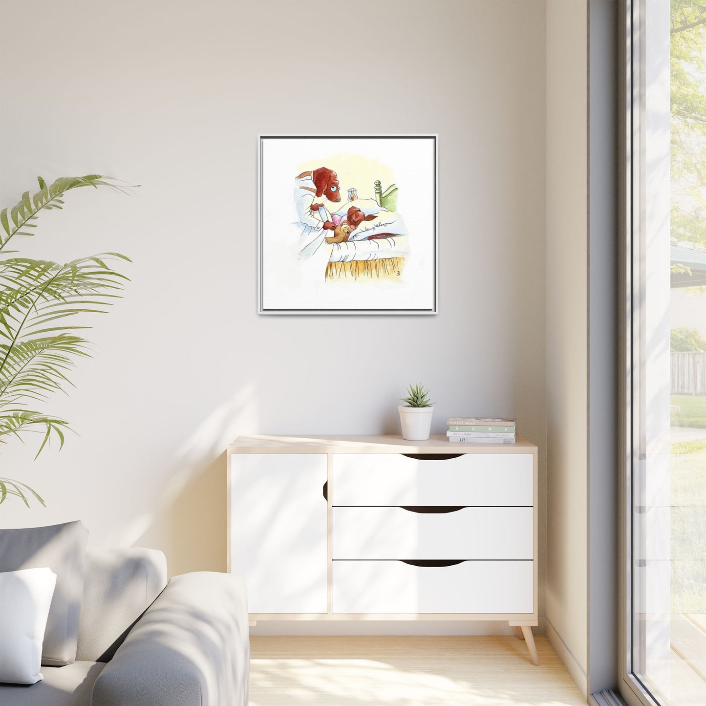Dogi Fun Matte Canvas Framed
