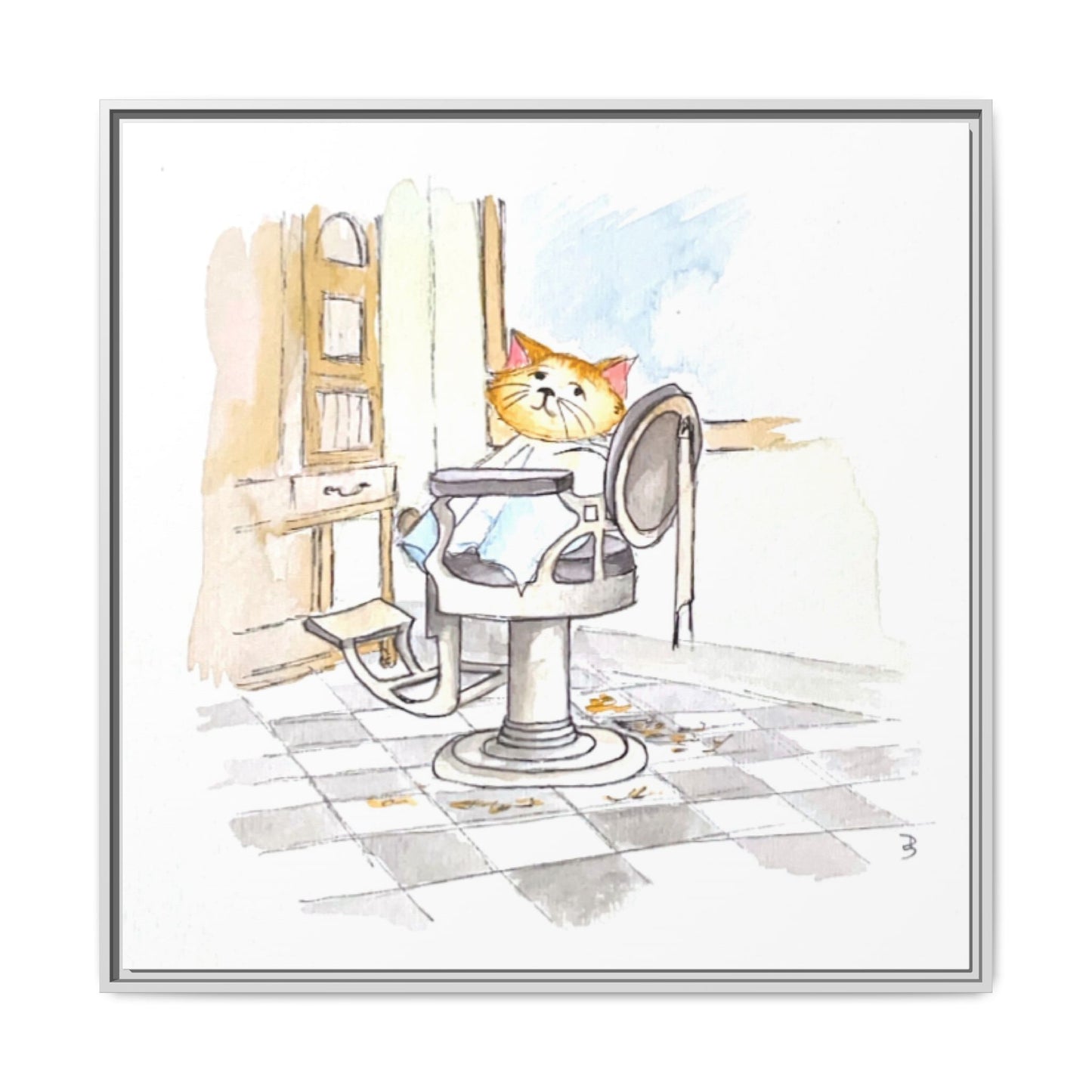 Kitty Fun Matte Canvas Framed