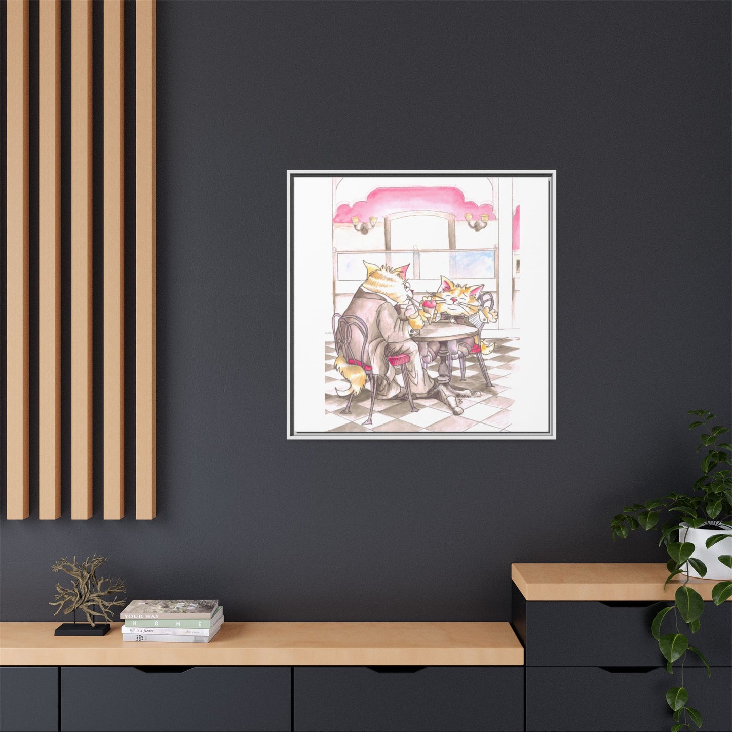 Kitty Fun Matte Canvas Framed