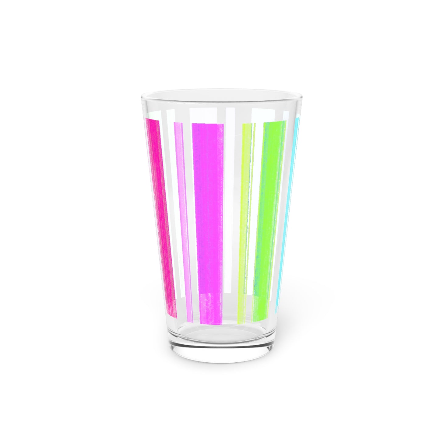 Watercolor Stripes by Lois Pint Glass, 16oz (Multi-color)