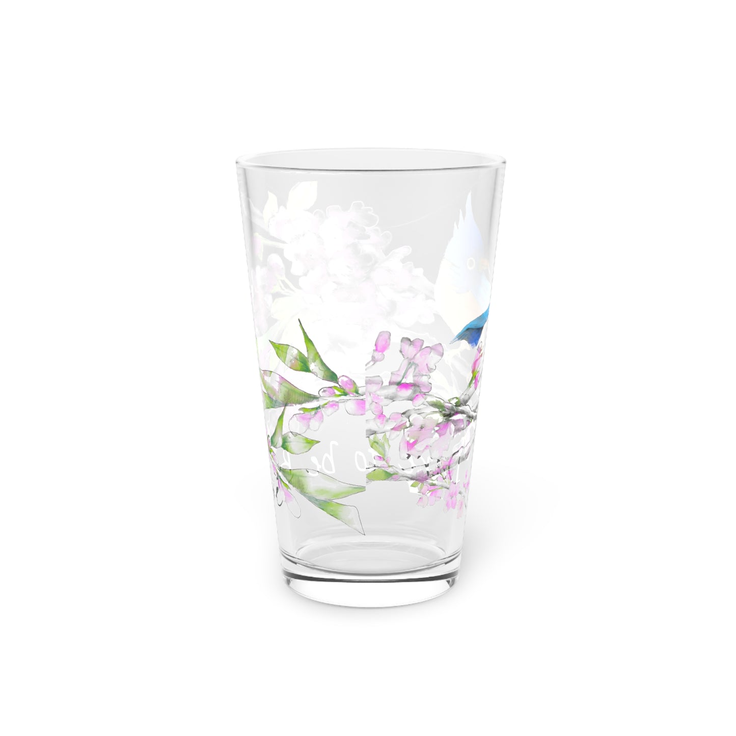 Pint Glass Cherry Chirp "Dare to be Brave"