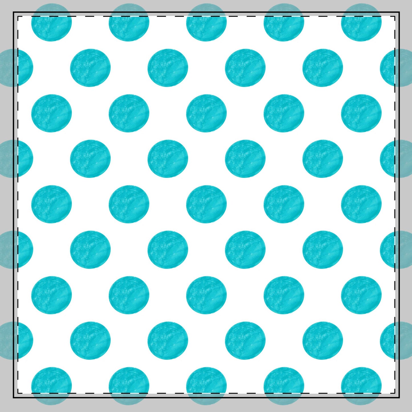 Polka Dot Poly Twill Napkin, Teal, Bright White Fabric Background