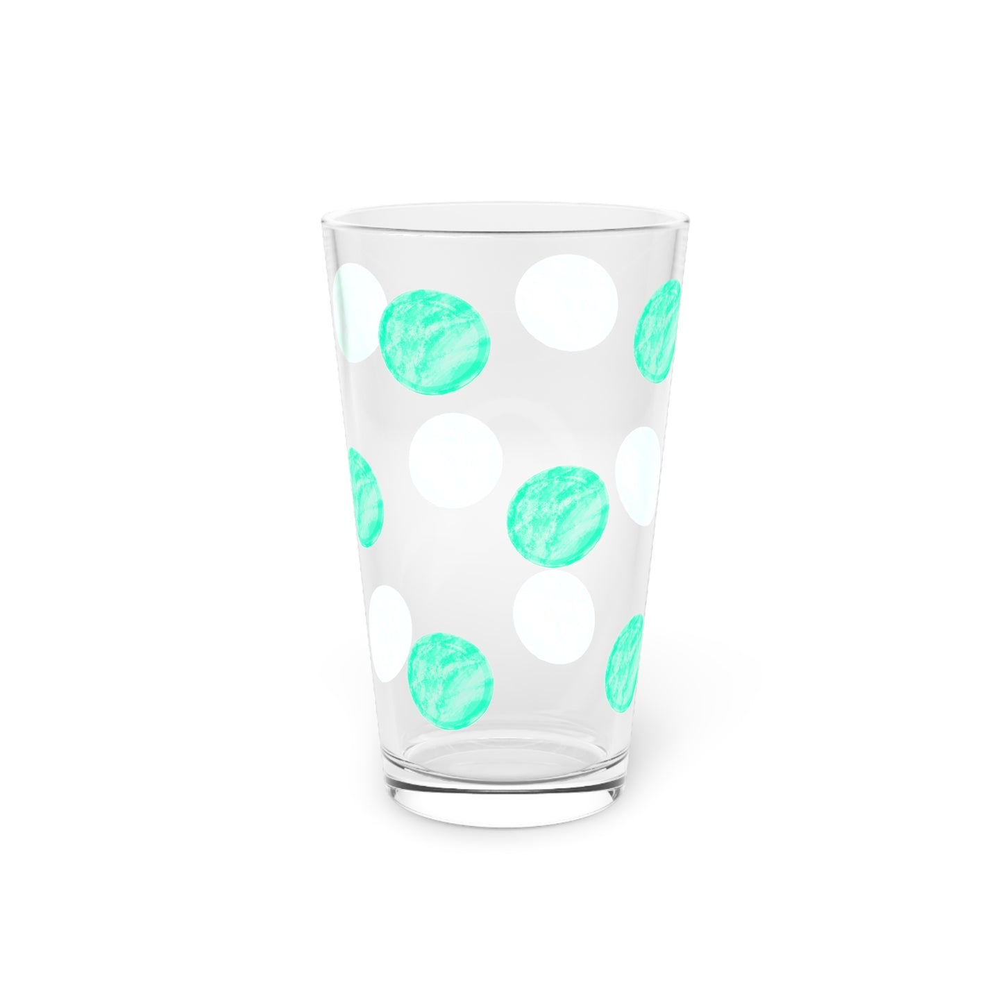 Polka Dot in Aqua, Pint Glass, 16oz