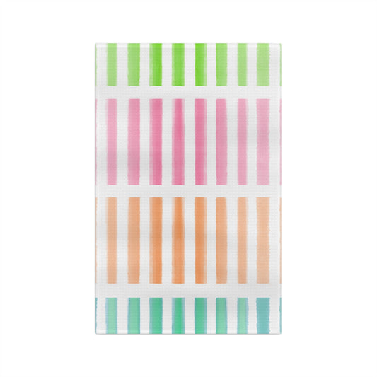 Watercolor Stripes Tea Towel