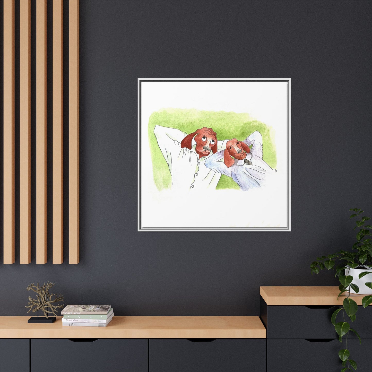 Dogi Fun Matte Canvas Framed