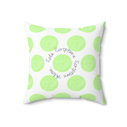 Polka Dot Joy Polyester Square Pillow "Sola Scriptura…”