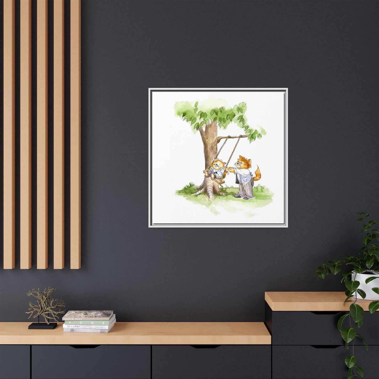 Kitty Fun Matte Canvas Framed