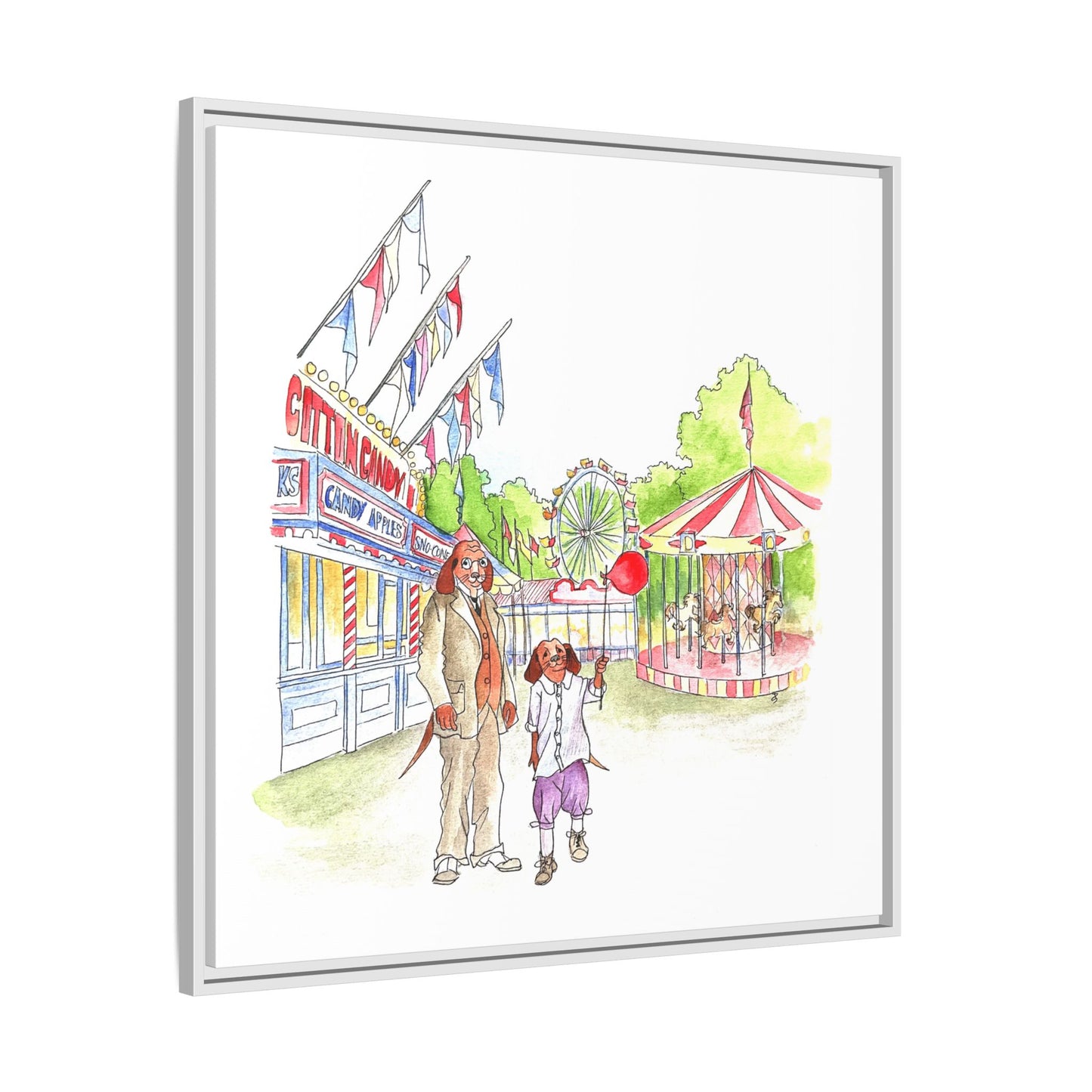 Dogi Fun Matte Canvas Framed