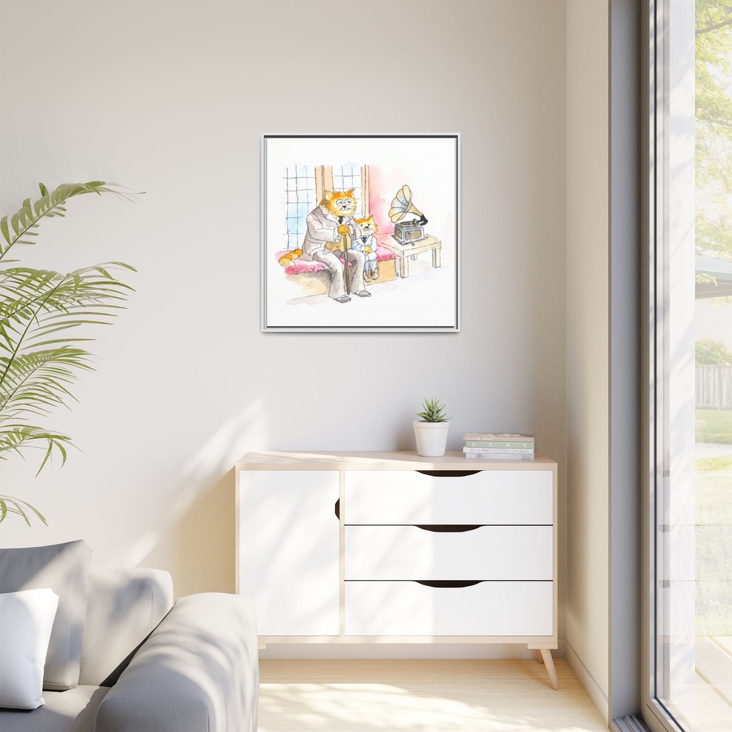 Kitty Fun Matte Canvas Framed