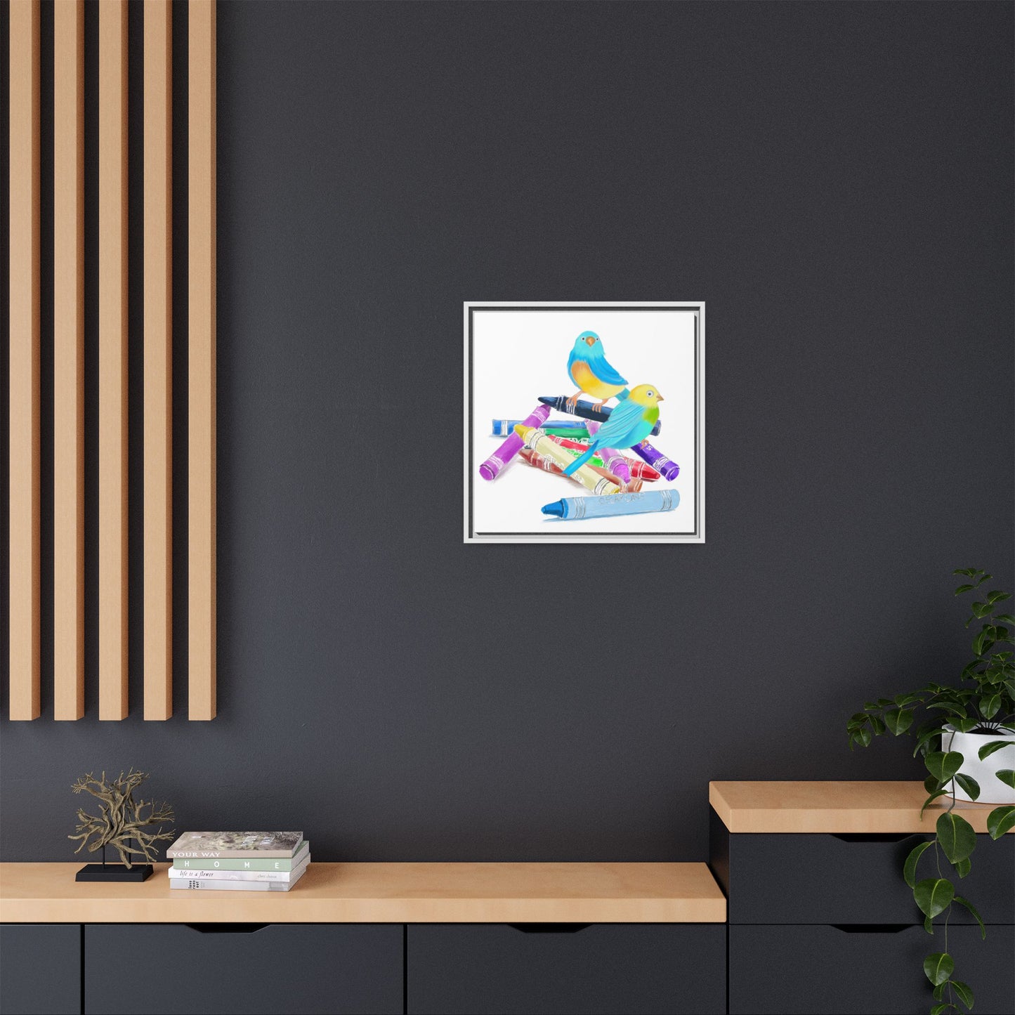 Jolly Birds Matte Canvas Framed
