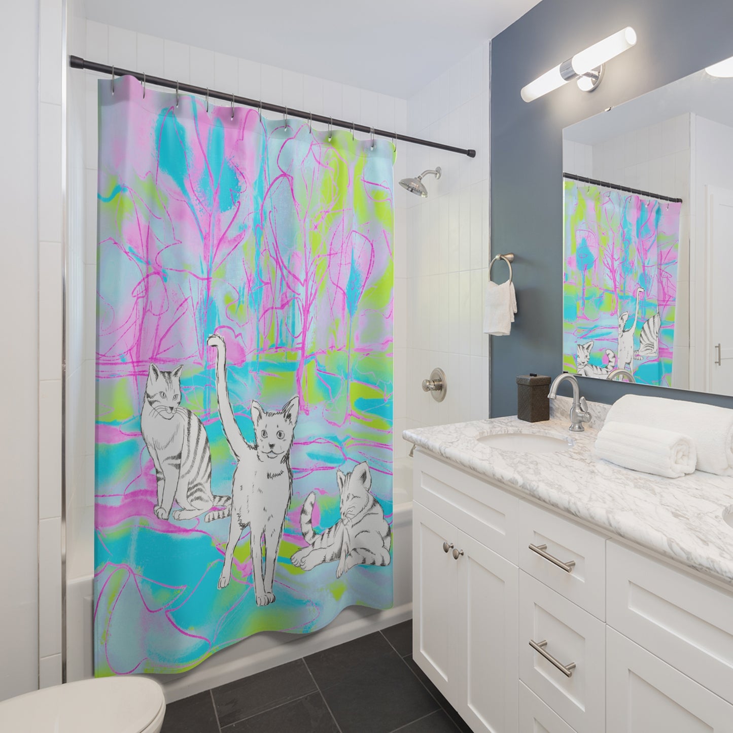 Kitty Fun Shower Curtains