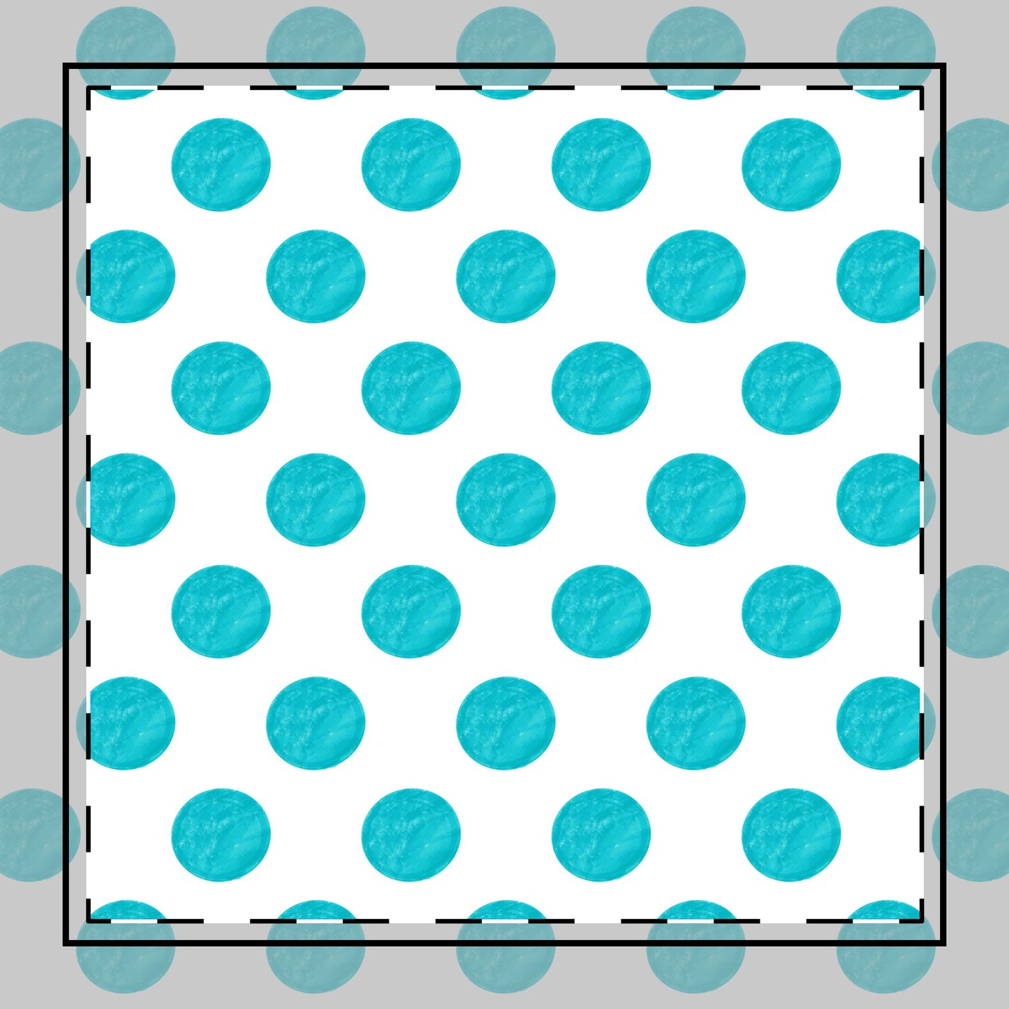 Polka Dot Poly Twill Napkin, Teal, Bright White Fabric Background
