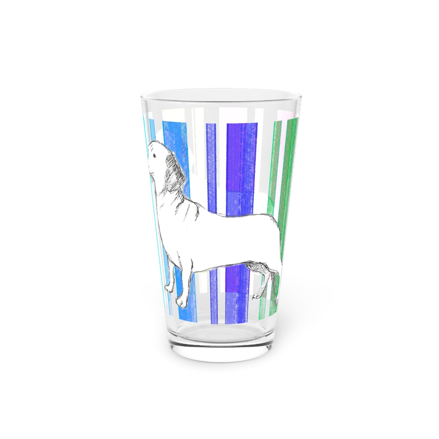 Dogi Fun Pint Glass, 16oz Dachshund