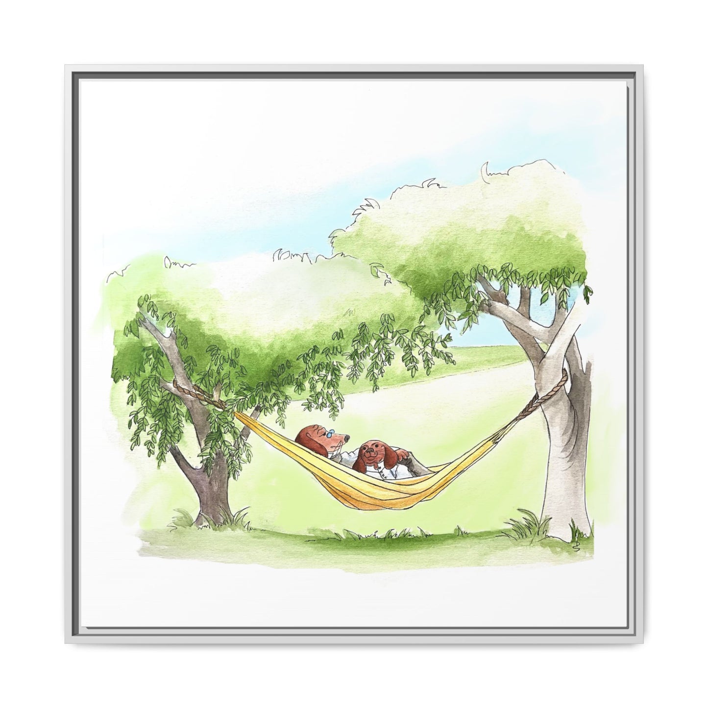 Dogi Fun Matte Canvas Framed
