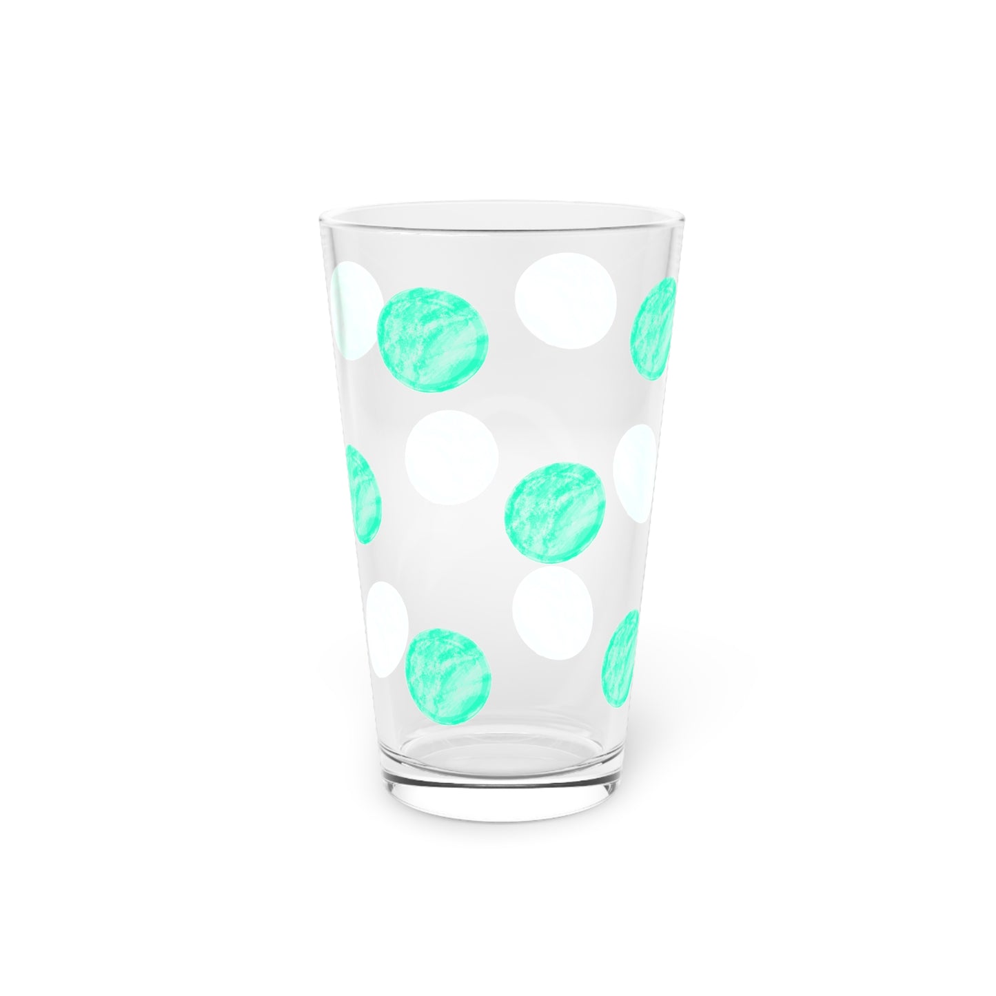 Polka Dot in Aqua, Pint Glass, 16oz