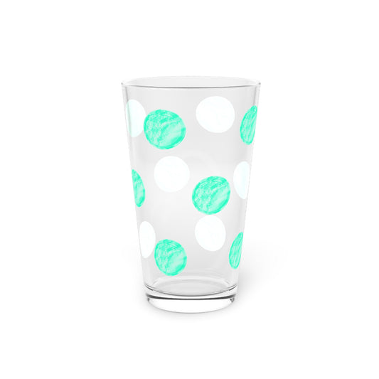 Polka Dot in Aqua,  Pint Glass, 16oz