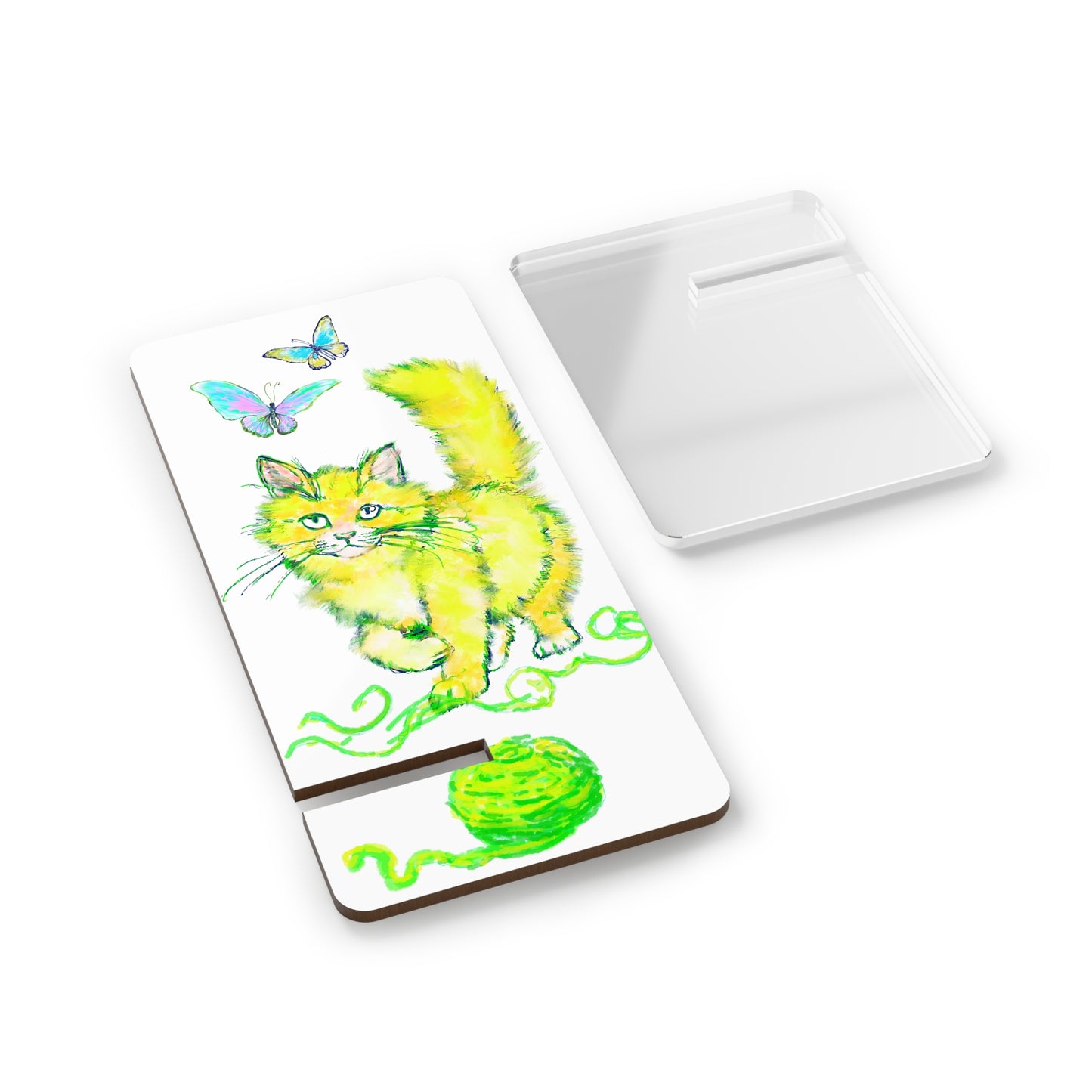 Colorful Cats & Dogs Smartphone Display Stand yellow