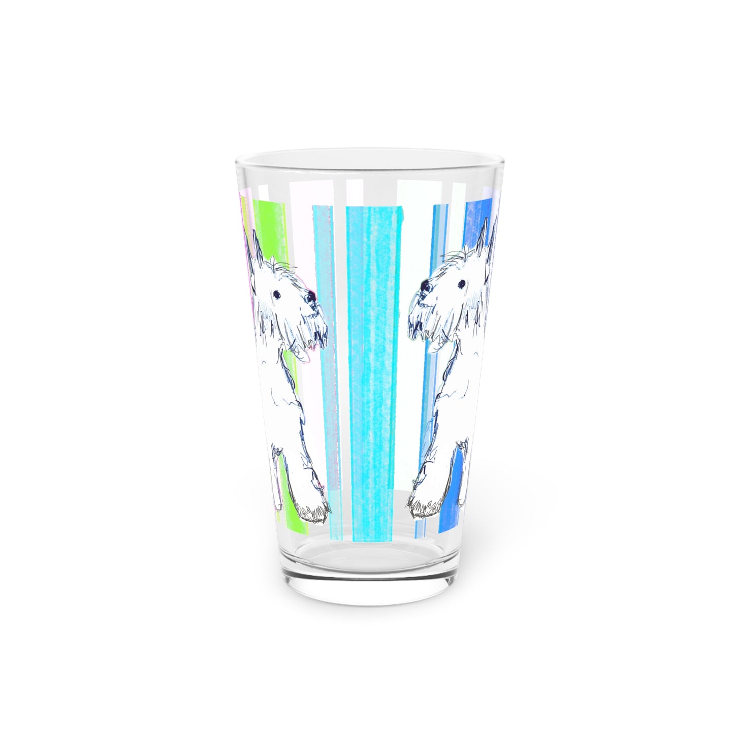 Dogi Fun Pint Glass, 16oz  Schnauzer